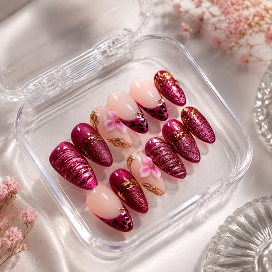 Magenta French Nails